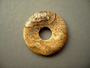 Minerály - Donut 30 mm - jaspis obrázkový, č.35f - 12420839_