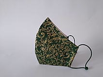 Rúška - Dizajnové rúško ornament zelené tvarované dvojvrstvové - 12424761_