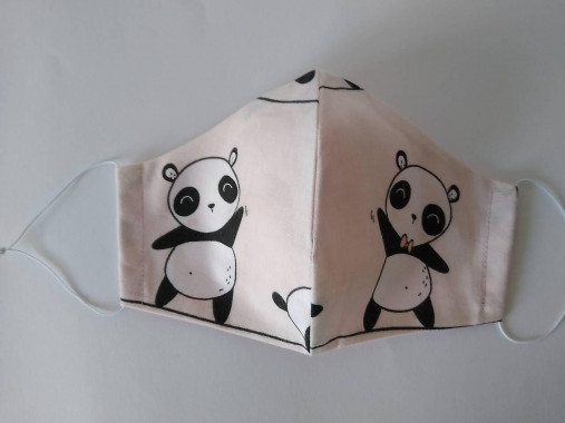 Dizajnové rúško pandy dance tvarované dvojvrstvové