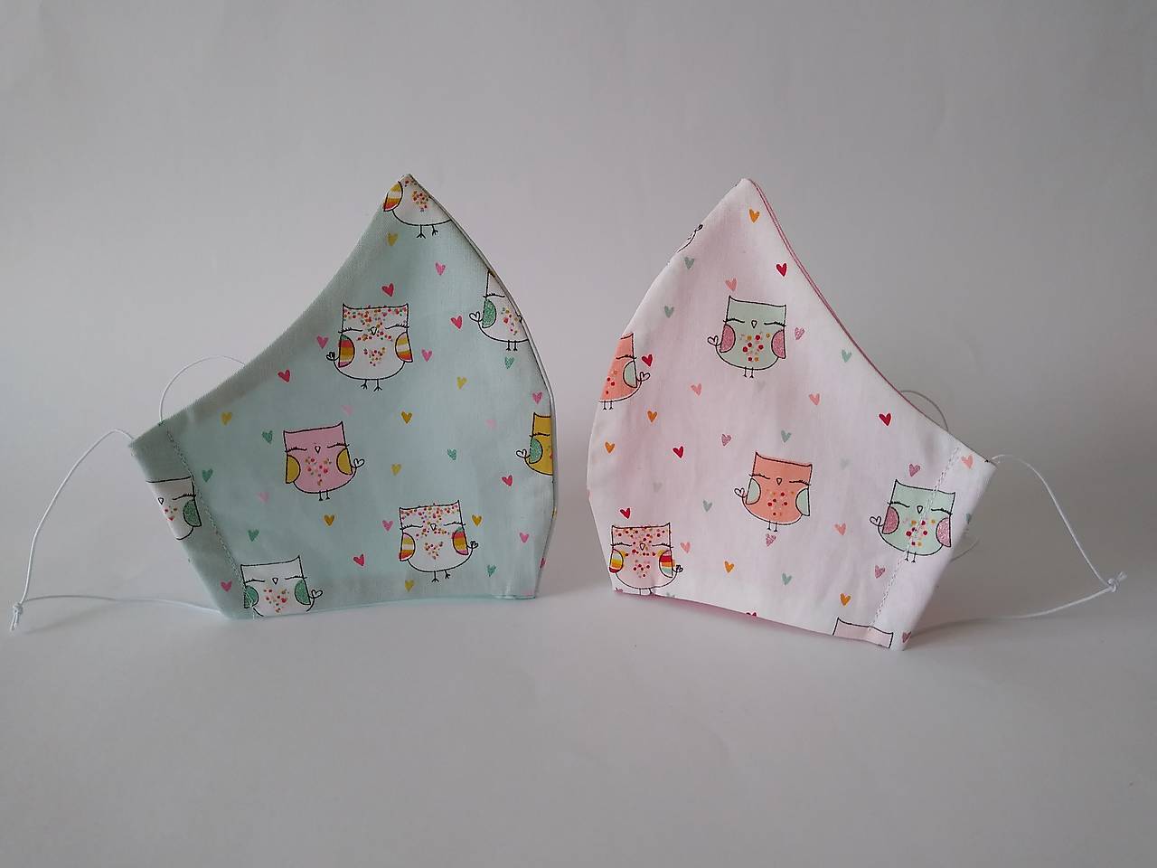 Pár dizajnových rúšok trblietavé sovy tvarované dvojvrstvové