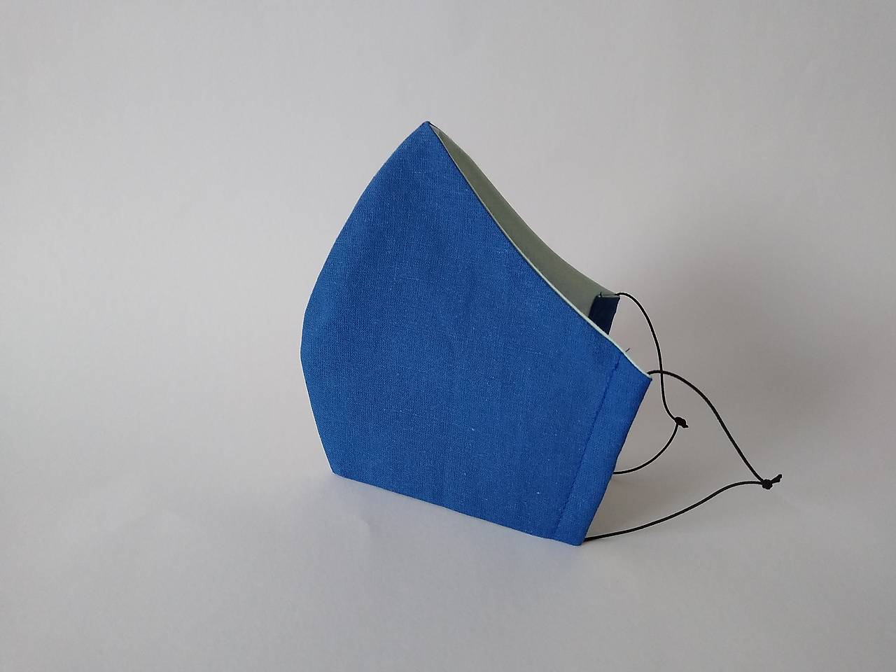 Rúško tvarované modré dvojvrstvové