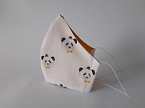 Rúška - Dizajnové rúško pandy tvarované dvojvrstvové - 12422717_