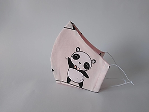 Rúška - Dizajnové rúško pandy dance tvarované dvojvrstvové - 12422720_