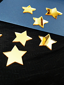 Dekorácie - Set zrkadlových hviezdičiek na tortu - 12423542_