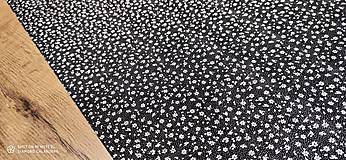 Textil - Bavlnená látka - Kvietočky na čiernom - cena za 10 cm (Čierna) - 12423003_