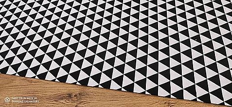 Textil - Bavlnená látka - Trojuholníky čierno biele - cena za 10 centimetrov - 12422862_