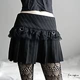 Sukne - Bedrová skladaná sukňa s prúžkami - 12424201_