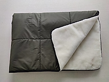 Úžitkový textil - Deka/ prikrývka 100% Merino TOP SUPER WASH a 100% bavlna LUX Khaki 140 x 210 cm - 12422582_