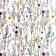 Textil - lúčne kvety III, 100 % predzrážaná bavlna Španielsko, šírka 150 cm - 12423802_