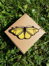 Brošne - Motýlia brošňa (Žltá) - 12426784_