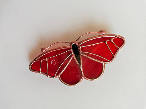  - Motýlia brošňa (Červená) - 12426791_