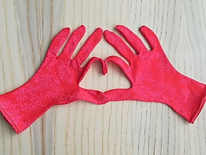Rukavice - Veselé úpletové rukavičky - Red - 12426600_