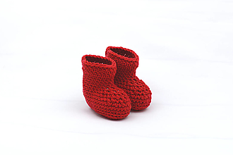 Detské topánky - VÝPREDAJ! Červené papučky MERINO/BAVLNA - 12424588_