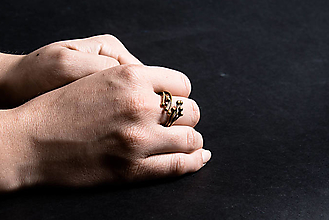 Prstene - Pozlátený mosadzný prstienok - 12423766_