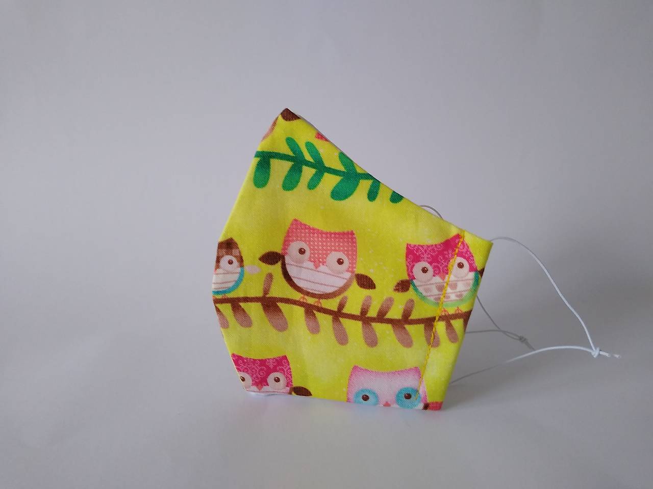 Dizajnové rúško sovy tvarované dvojvrstvové