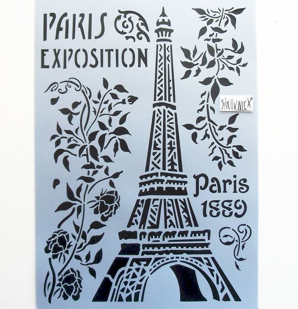 Šablóna Stamperia - 20x30 cm (Paríž, Paris, ruže)
