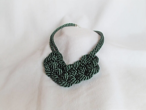 Náhrdelníky - Zelený uzlový náhrdelník - 12428008_