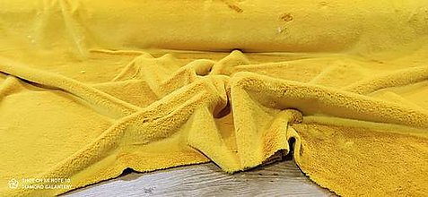 Textil - Kožušina poťahová - cena za 10 centimetrov  (Žltá) - 12431221_