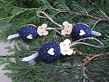 Dekorácie - vianočné oriešky - modré myšky - 12431400_