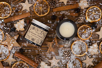 Svietidlá a sviečky - VÝPREDAJ - Sviečka zo sójového vosku v hnedom skle - Vianočná Pohoda - 12430136_