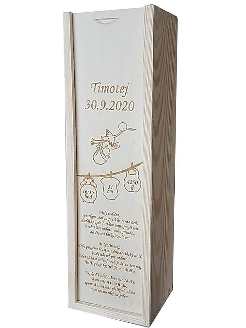 Úložný box pre dieťatko s údajmi-pamiatková