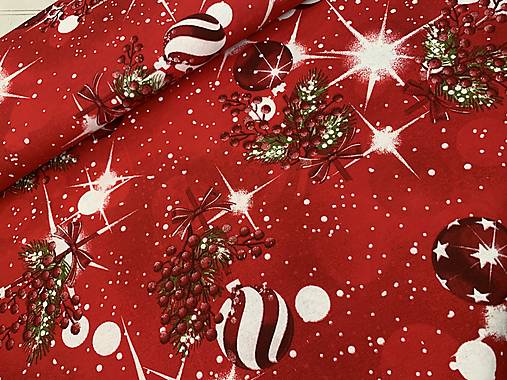 Vianočné bavlnene látky - LONETA 