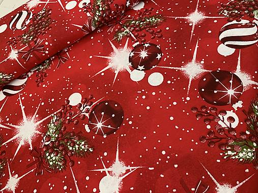 Vianočné bavlnene látky - LONETA 