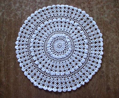 Úžitkový textil - Ručne háčkovaná dečka okrúhla H2 priemer 36 cm - 12428069_