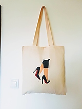 Nákupné tašky - •maľovaná plátená taška - lodičky• - 12428707_