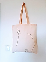 Nákupné tašky - •maľovaná plátená taška - žena s cigaretou• - 12428788_
