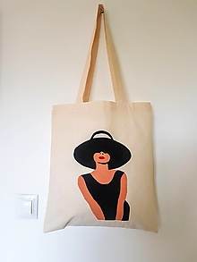Nákupné tašky - •maľovaná plátená taška - Oh Audrey!• - 12428464_
