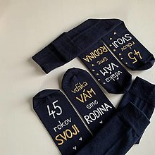 Ponožky, pančuchy, obuv - Maľované ponožky k výročiu svadby ako darček od deti (tmavomodré) - 12435870_
