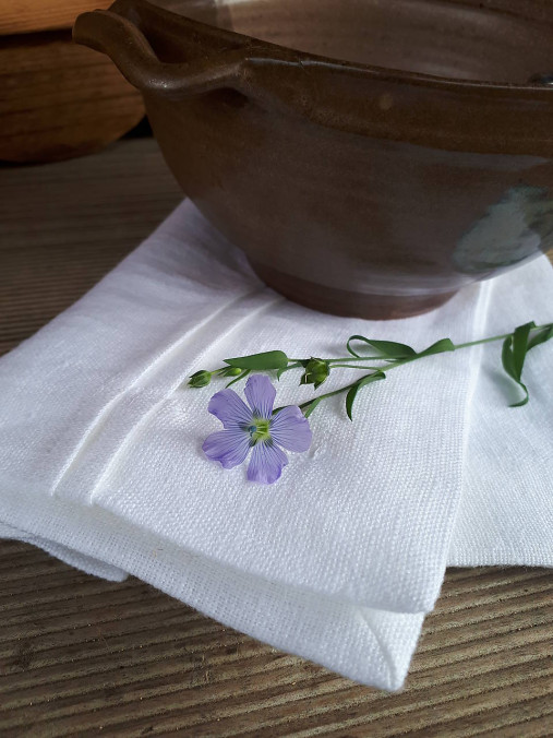 Úžitkový textil - Ľanový obrúsok Luxury Linen White - 12435622_