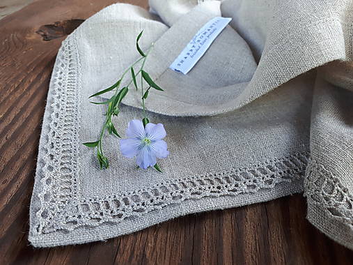 Úžitkový textil - Ľanový obrúsok Pure - 12435659_