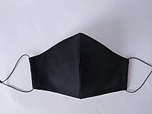 Rúška - Dizajnové rúško čierne / vnútro antibakteriálna bavlna dvojvrstvové tvarované - 12436426_