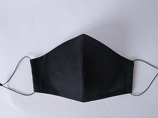 Dizajnové rúško čierne / vnútro antibakteriálna bavlna dvojvrstvové tvarované