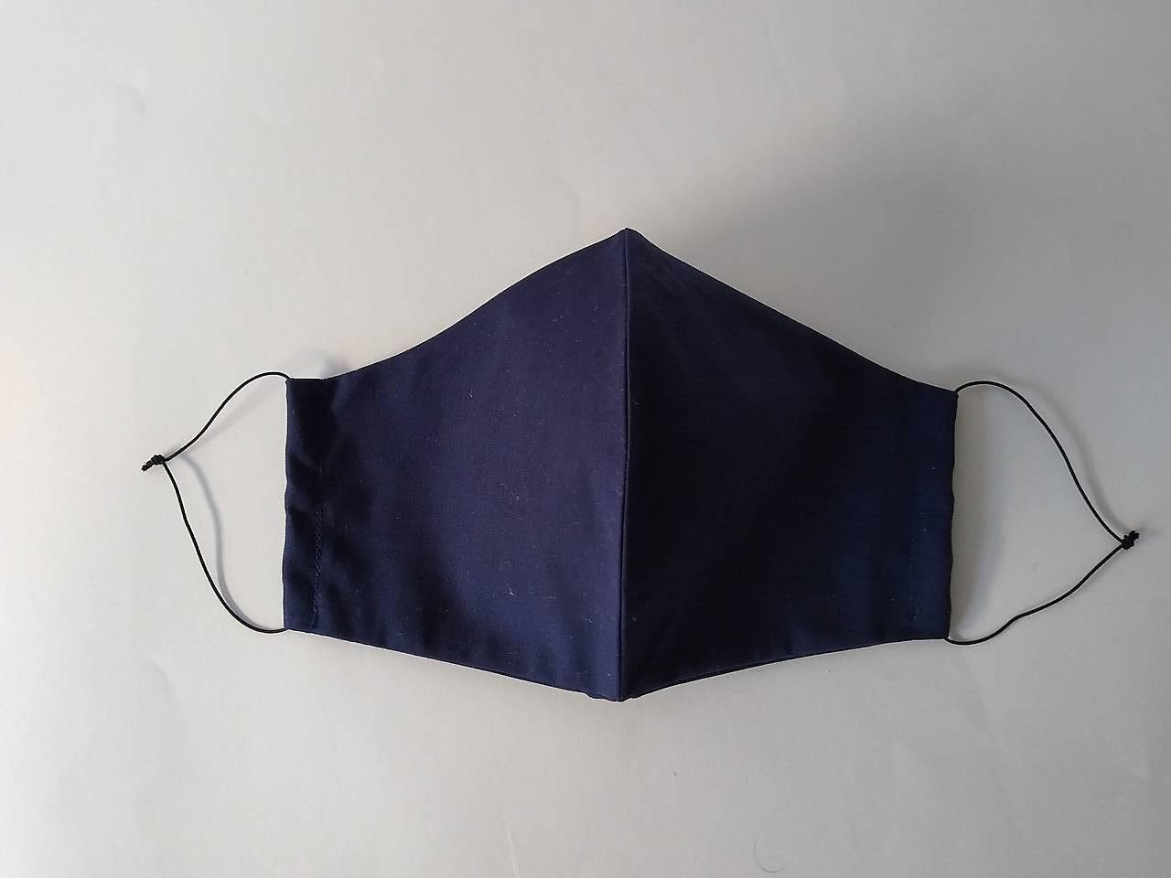 Rúško tvarované námornícka modrá dvojvrstvové