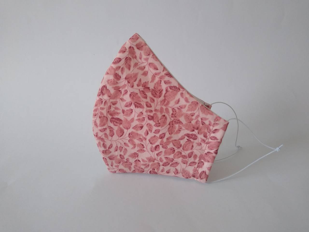 Dizajnové rúško lístky ružové tvarované dvojvrstvové