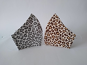 Rúška - Pár dizajnových rúšok leopard tvarované dvojvrstvové - 12436731_