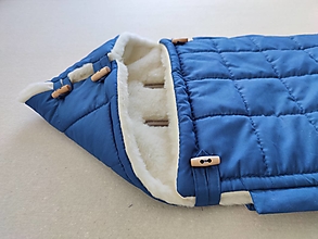Detský textil - RUNO SHOP fusak pre deti 100% ovčie runo MERINO TOP super wash a autosedačky s otvormi Royal blue - 12439285_