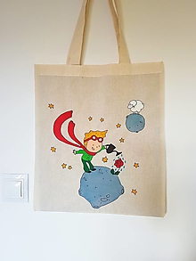Nákupné tašky - •ručne maľovaná plátená taška - malý princ• (C) - 12436675_