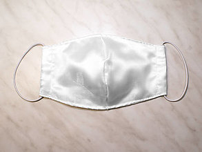 Rúška - Saténova rúška s organzou, spoločenské rúško, ochranná rúška, svadobné rúška 3 vrstvové rúška - 12443812_
