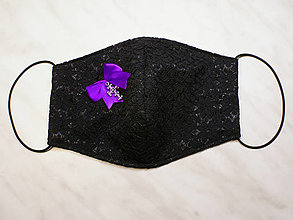 Rúška - Saténové čipkované rúško, spoločenské rúško, ochranná rúško, svadobné rúško, 3 vrstvová rúška - 12443946_