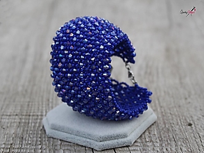 Náramky - náramok capricho z brúsených korálikov (náramok capricho modrý ♥) - 12443097_