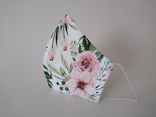 Dizajnové rúško rose prémiové tvarované dvojvrstvové