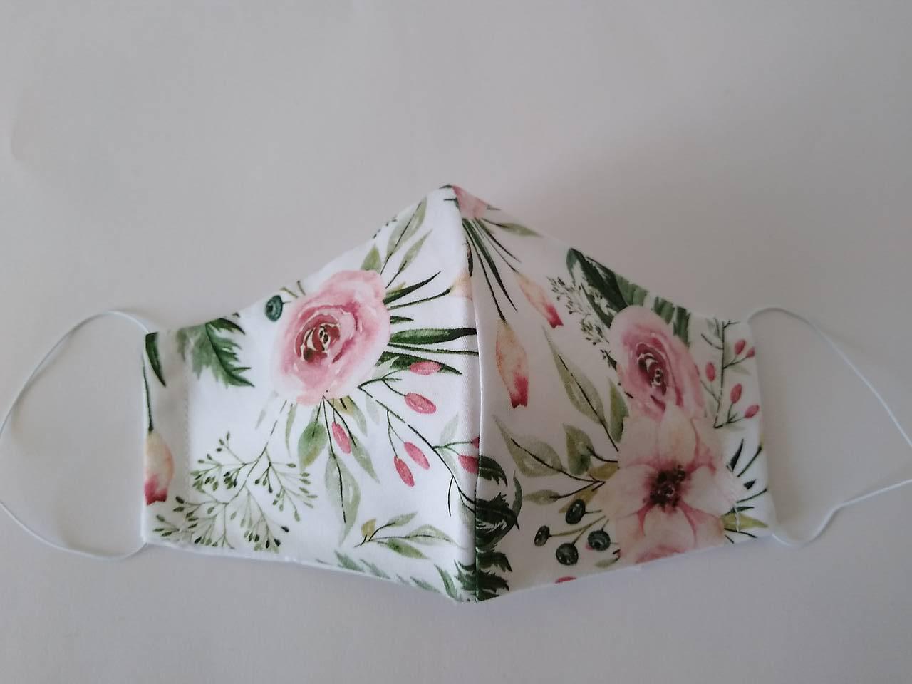 Dizajnové rúško rose prémiové tvarované dvojvrstvové