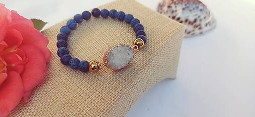 Náramky - Náramok/Druzy Agate/Láva/Hematit - 12441910_