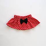 Detské oblečenie - Suknička červená s bielimi bodkami a čiernou mašľou - 12441168_