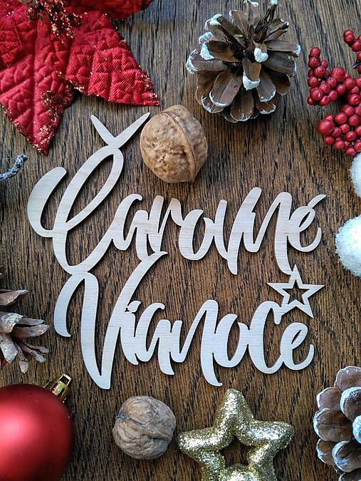 Dekorácie - Vianočný nápis čarovné vianoce - 12442850_