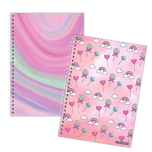 Papiernictvo - MADEBOOK 2 x špirálový zošit A5 - LOLIPOP druhý - 12446274_